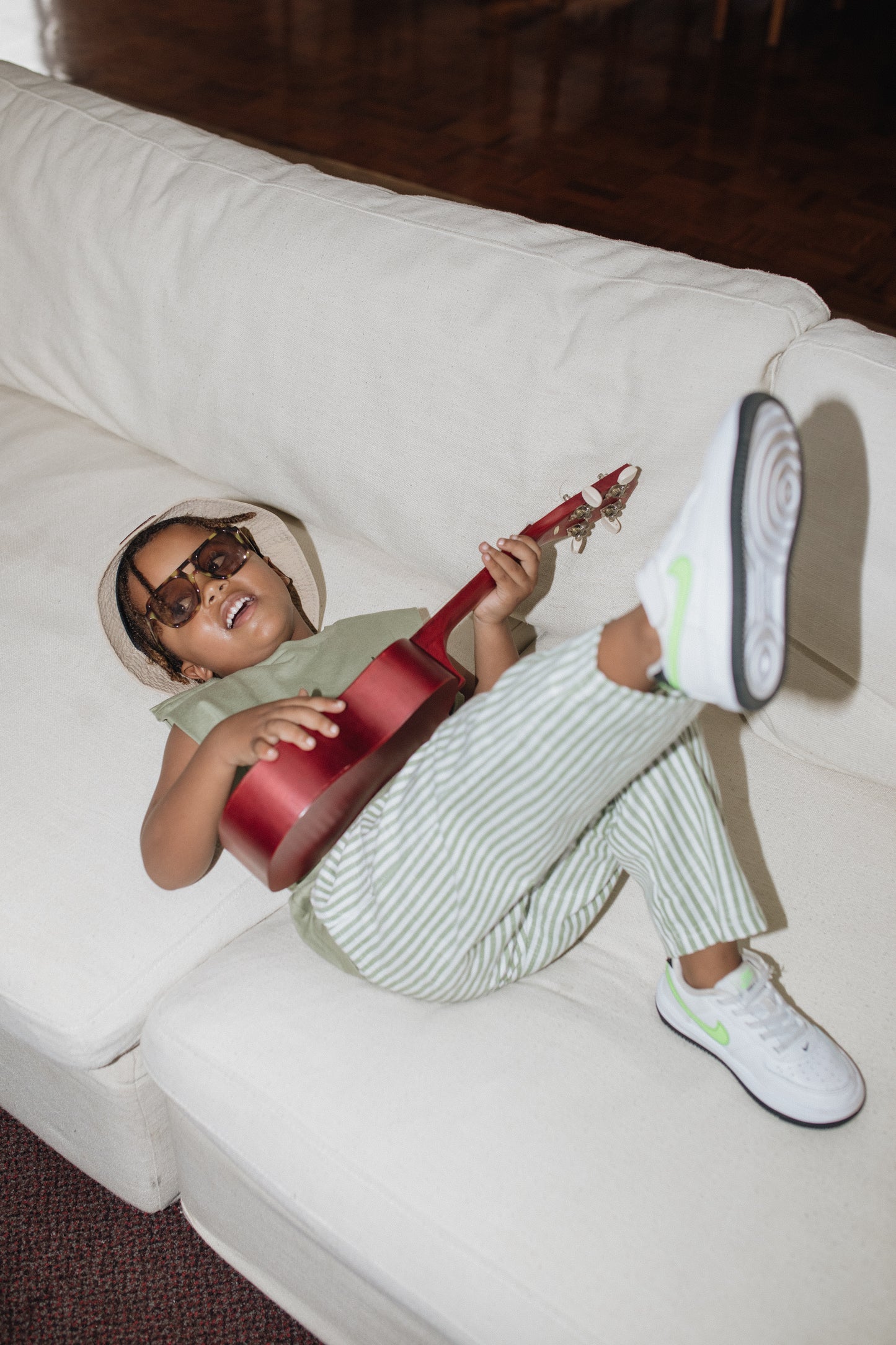 Green Stripe Linen Pants