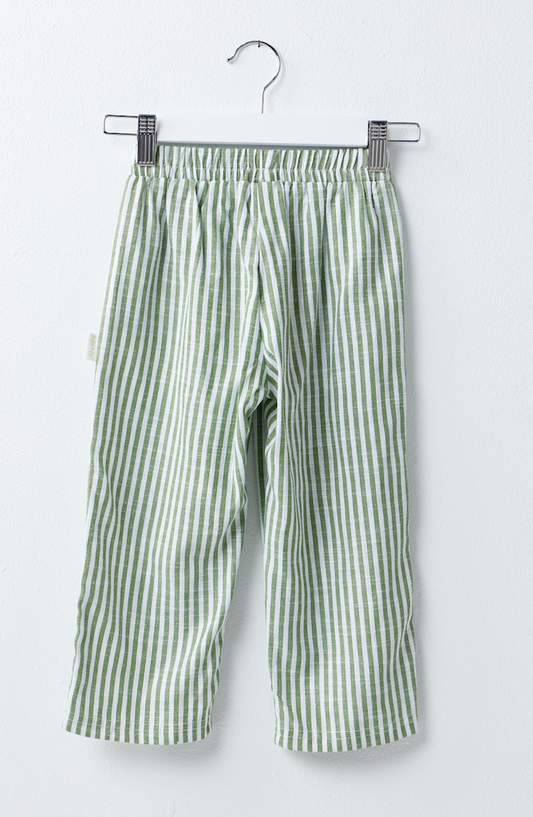 Green Stripe Linen Pants
